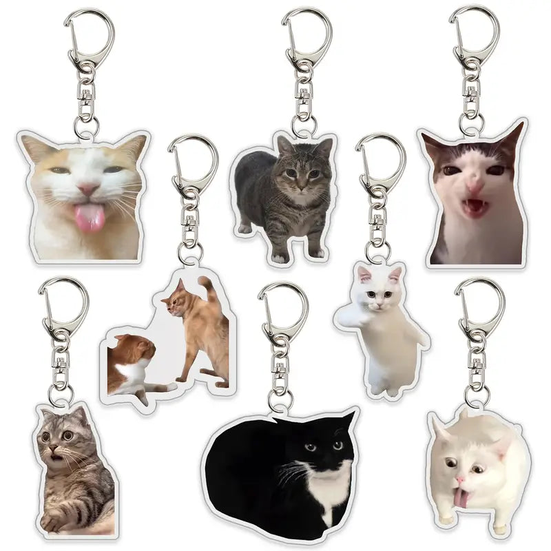 Colgante Acrílico de Cabeza de Gato — Divertido y Original
