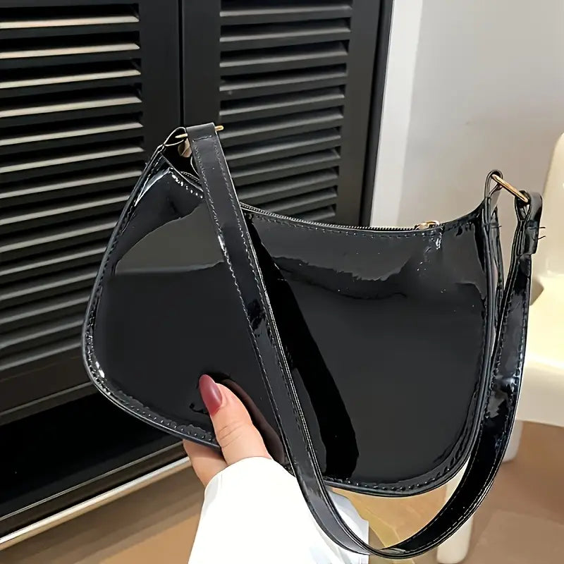 Bolso Brillante de PU para Mujer – Elegante y Espacioso, Ideal para Trabajo, Viajes o Uso Diario