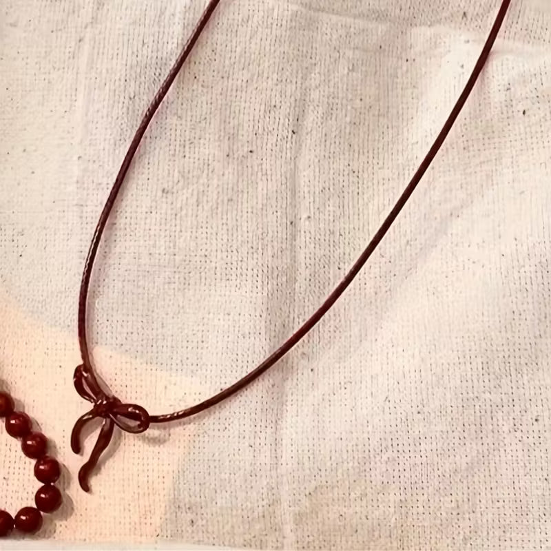 Collar Doble de Cuentas Rojas Estilo Vintage – Dúo Romántico Bohemio