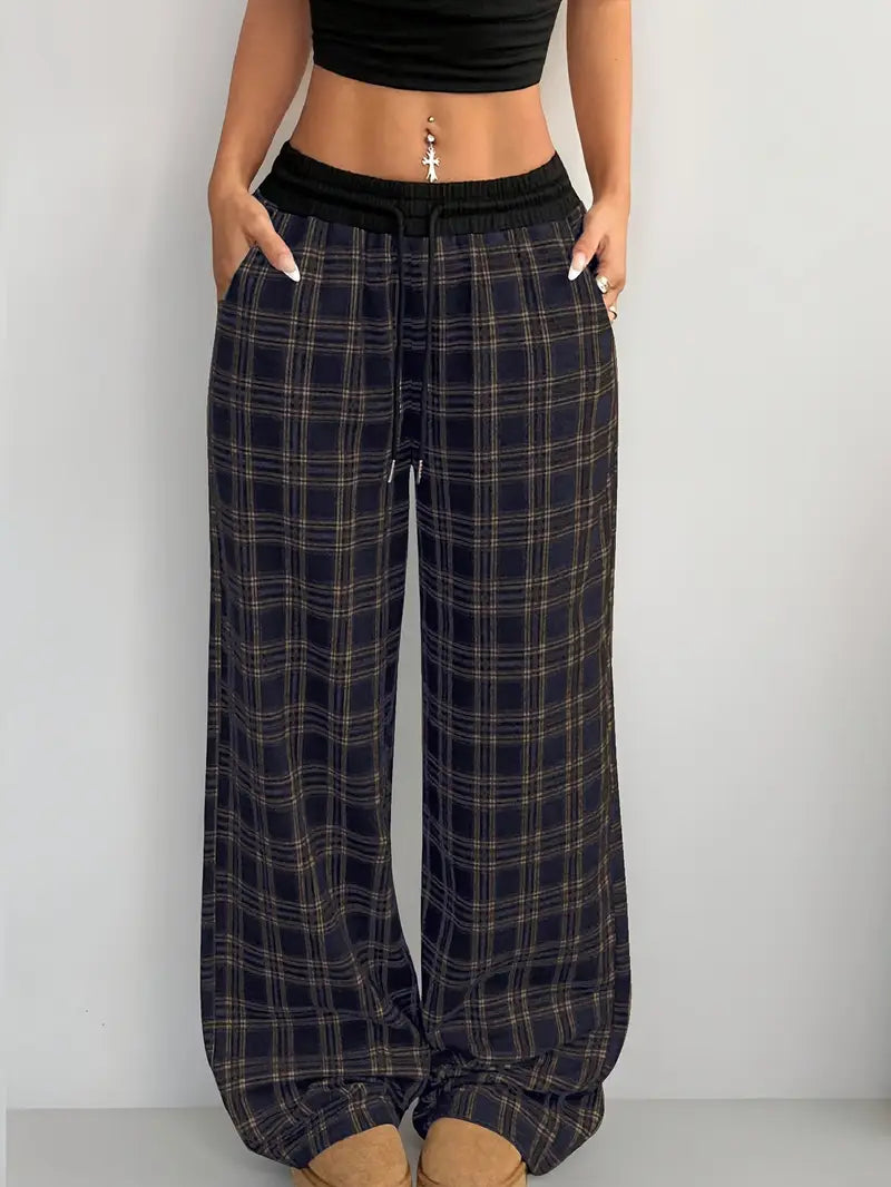 Pantalones de Pana Holgados de Pierna Ancha para Mujer – Estilo Oversize con Cintura Elástica y Cordón Ajustable