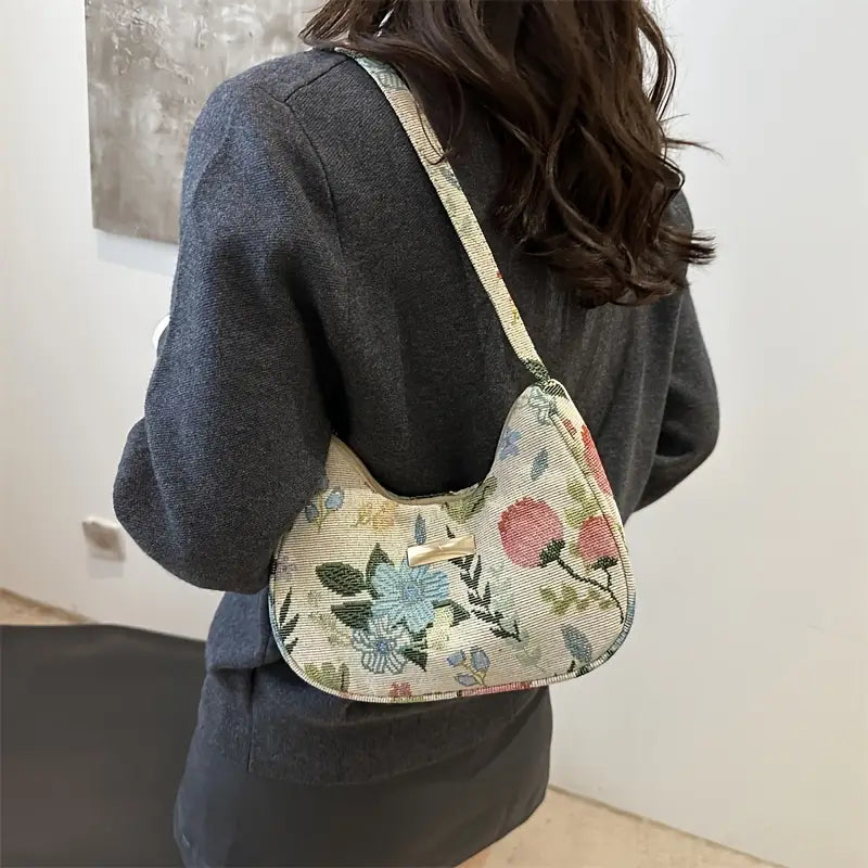 Bolso de Hombro con Estampado de Flores – Ligero y con Estilo