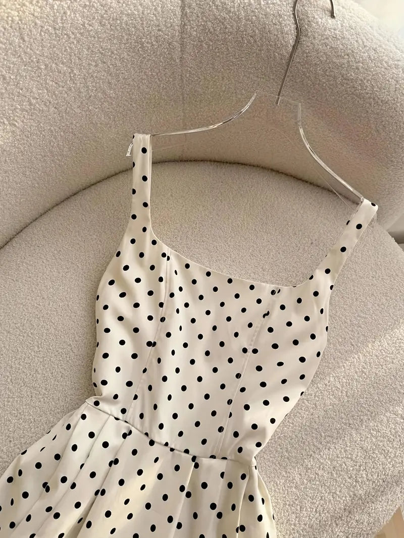 Vestido Boho Francés con Lunares y Espalda Descubierta – Estilo Verano Chic