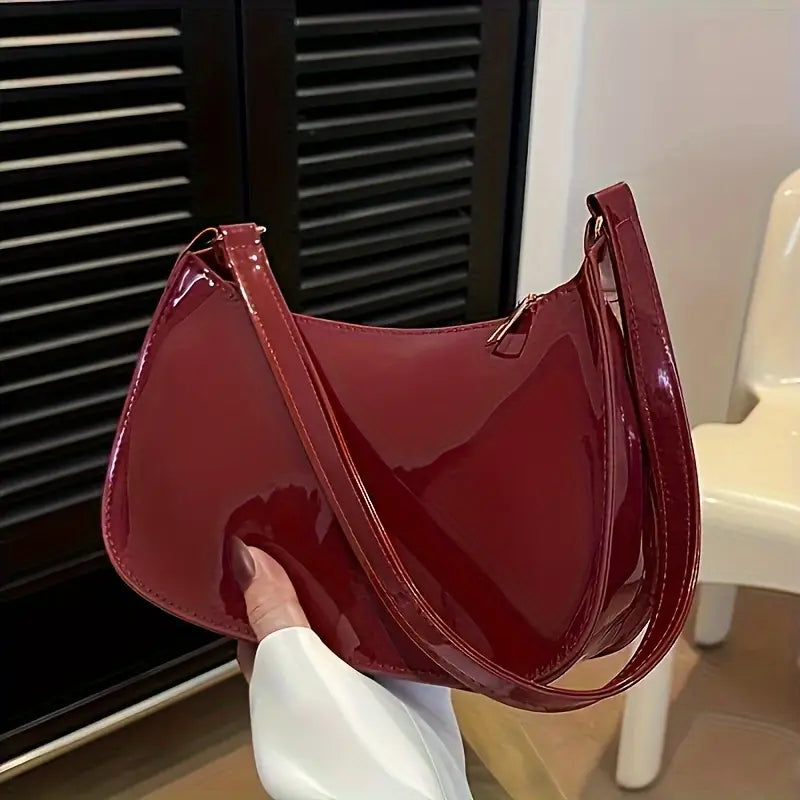Bolso Brillante de PU para Mujer – Elegante y Espacioso, Ideal para Trabajo, Viajes o Uso Diario