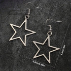 Aretes Pentagrama Hueco – Estilo Y2K con Energía Cósmica