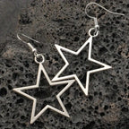 Aretes Pentagrama Hueco – Estilo Y2K con Energía Cósmica