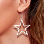 Aretes Pentagrama Hueco – Estilo Y2K con Energía Cósmica