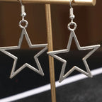 Aretes Pentagrama Hueco – Estilo Y2K con Energía Cósmica