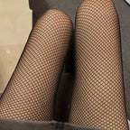 Medias de Red Elegantes de Color Sólido para Mujer