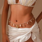 Cadena de Cintura Bohemia con Estrella y Concha Dorada – Estilo Veraniego y Elegante