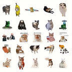 Pack de 10 Pegatinas de Memes Divertidos de Gatos — Impermeables y Duraderas