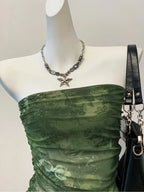 Top de Hombros Descubiertos con Estampado Tropical – Estilo Sexy y Ligero para Mujer