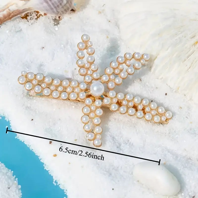 Clips de Pelo con Perlas e Inspiración Marina (2 piezas)