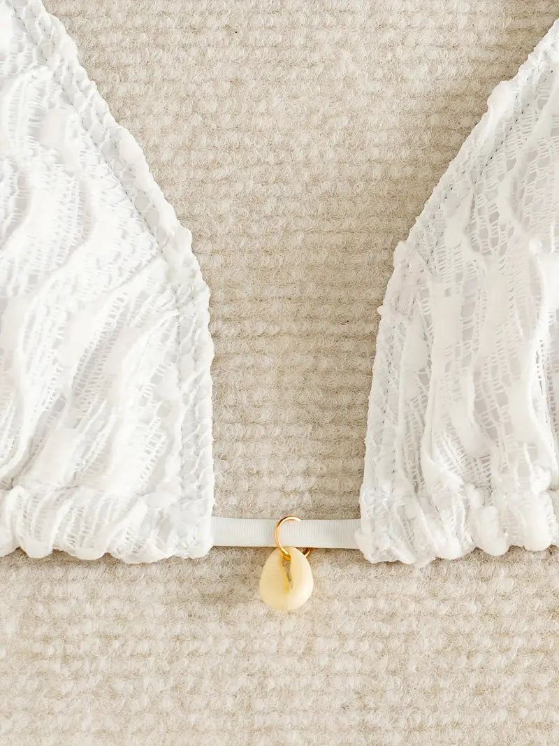 Conjunto de Bikini 2025 con Collar Colgante y Falda de Malla – Estilo Elegante y Sofisticado para Mujer