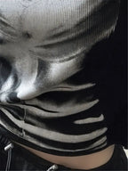 Top Sin Mangas de Estampado Geométrico Retro Y2K para Mujer