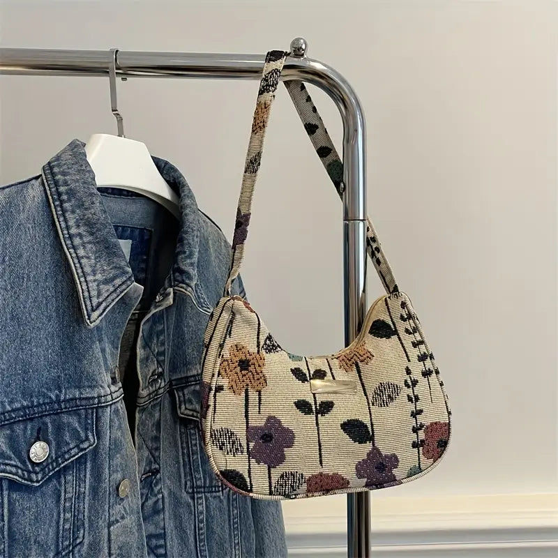 Bolso de Hombro con Estampado de Flores – Ligero y con Estilo