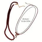 Collar Doble de Cuentas Rojas Estilo Vintage – Dúo Romántico Bohemio