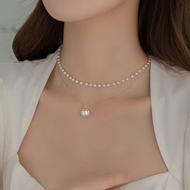 Collar Gargantilla Doble Capa Estilo Barroco – Elegancia Francesa Atemporal