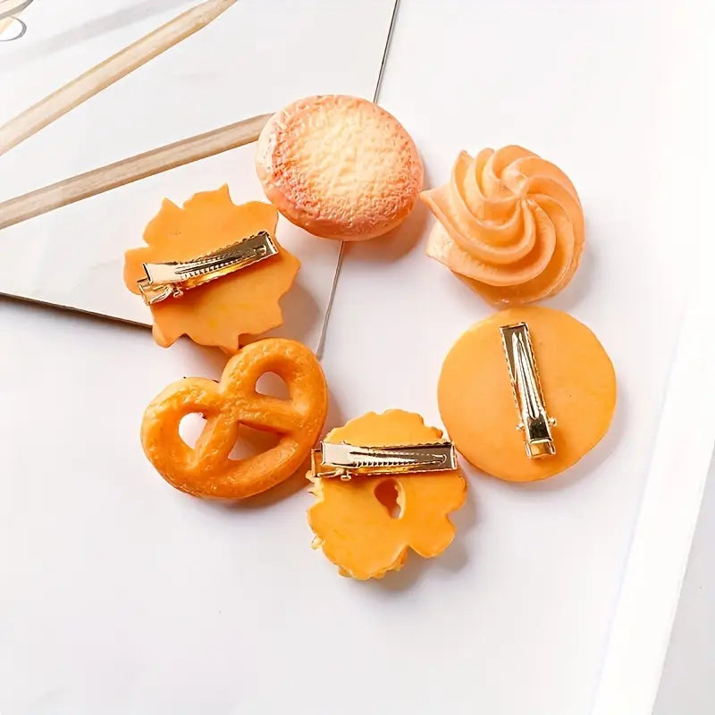 Set de 6 Clips de Pelo “Galleta de Dibujos Animados”