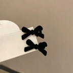 Set de 8 Pinzas para el Cabello con Lazo de Terciopelo Rojo y Negro para Mujer