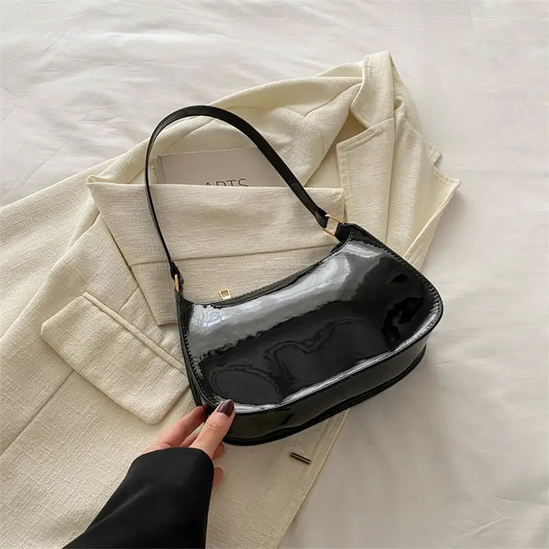 Bolso Brillante de PU para Mujer – Elegante y Espacioso, Ideal para Trabajo, Viajes o Uso Diario