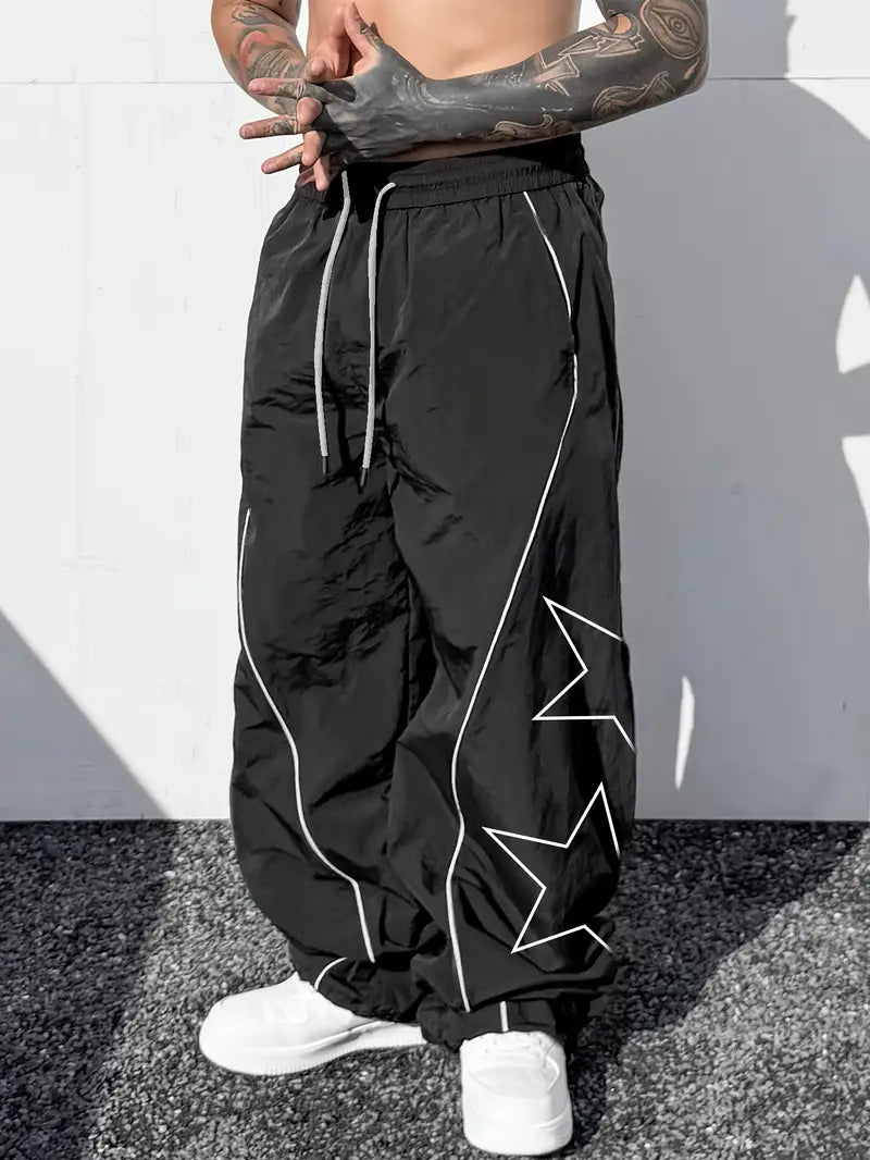 Pantalones Cargo Urban Star – Estilo Ancho con Rayas Laterales