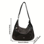 Bolso de Mano y Bandolera Brillante para Mujer – Correa Ajustable y Herrajes Dorados