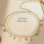 Cadena de Cintura Bohemia con Estrella y Concha Dorada – Estilo Veraniego y Elegante