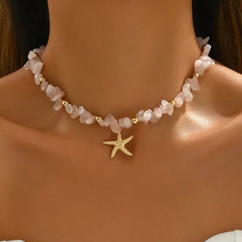 Collar Bohemio de Verano con Estrella de Mar – Estilo Vintage y Encanto Marino