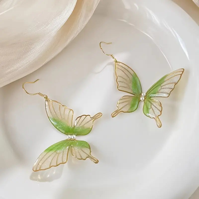 Pendientes de Mariposa Verde — Brillo y Encanto Diario