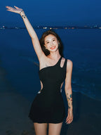 Tankini Negro con Faldón de Cintura Alta – Elegancia, Comodidad y Efecto Adelgazante