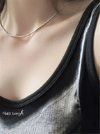 Top Sin Mangas de Estampado Geométrico Retro Y2K para Mujer