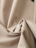 Chaqueta de Lona Elegante con Cuello de Solapa Doble y Cintura Ceñida – Moda Femenina de Primavera/Otoño