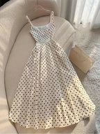 Vestido Boho Francés con Lunares y Espalda Descubierta – Estilo Verano Chic