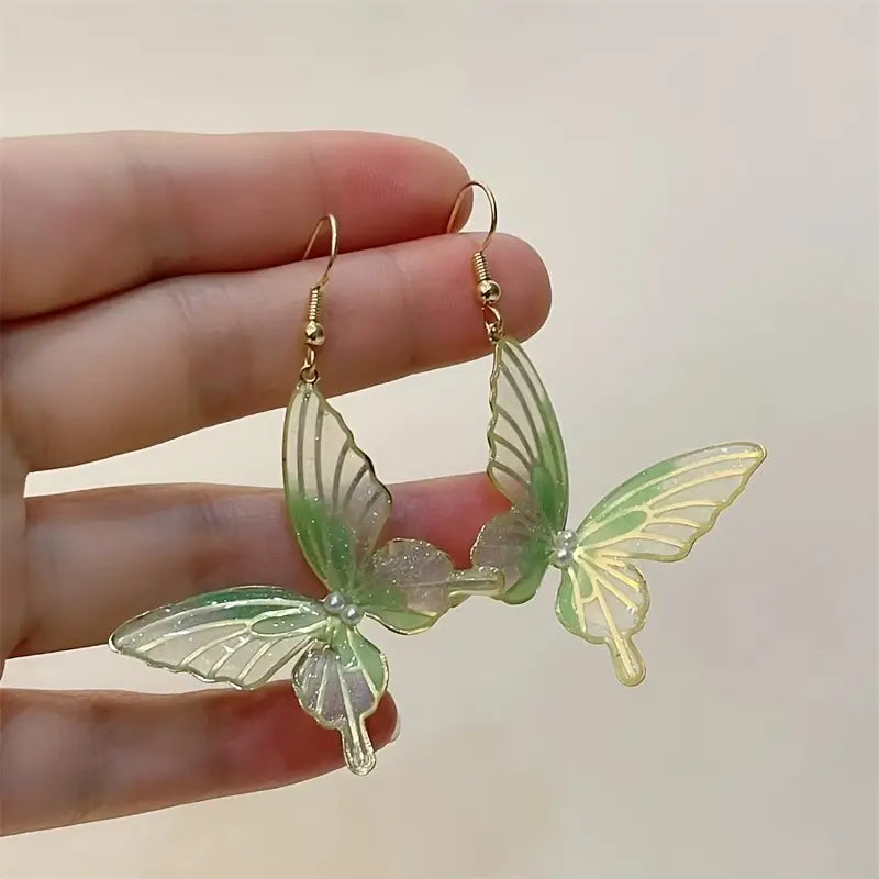 Pendientes de Mariposa Verde — Brillo y Encanto Diario