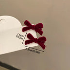 Set de 8 Pinzas para el Cabello con Lazo de Terciopelo Rojo y Negro para Mujer