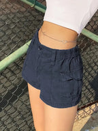 Shorts Cargo Azul Oscuro – Estilo Urbano y Cómodo