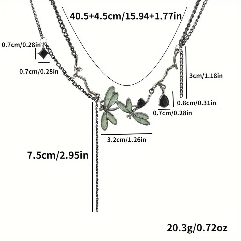 Choker Libélula Boho Gótico con Piedras Sintéticas – Collar Ajustable de Aleación de Zinc - BAKONE