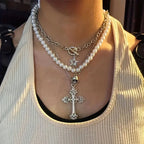 Conjunto de 3 Collares con Colgante de Cruz y Estrella – Estilo Punk Gótico Vintage - BAKONE