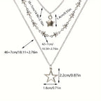 Collar en Capas con Colgante de Pentagrama Hueco – Joyería Elegante para Mujer