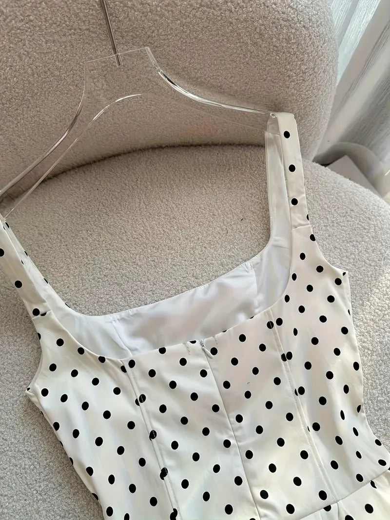 Vestido Boho Francés con Lunares y Espalda Descubierta – Estilo Verano Chic