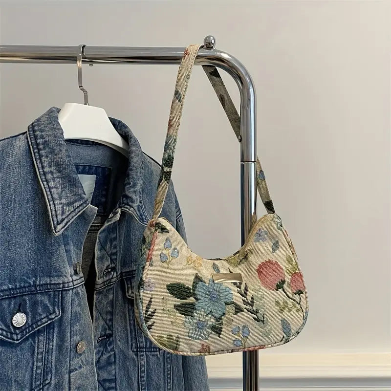 Bolso de Hombro con Estampado de Flores – Ligero y con Estilo