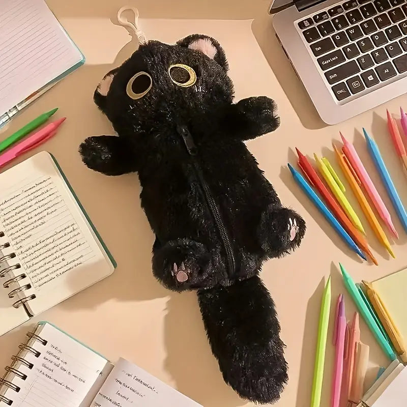 Bolsa estuche Gato de Felpa – Encanto Suave y Dulce para Tu Día