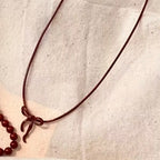 Collar Doble de Cuentas Rojas Estilo Vintage – Dúo Romántico Bohemio