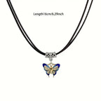 Collar de Mariposa Vintage con Gemas Brillantes