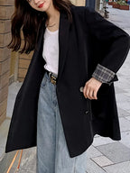 Chaqueta Casual de Estilo Británico para Mujer – Doble Botonadura, Corte Clásico y Bolsillos Funcionales