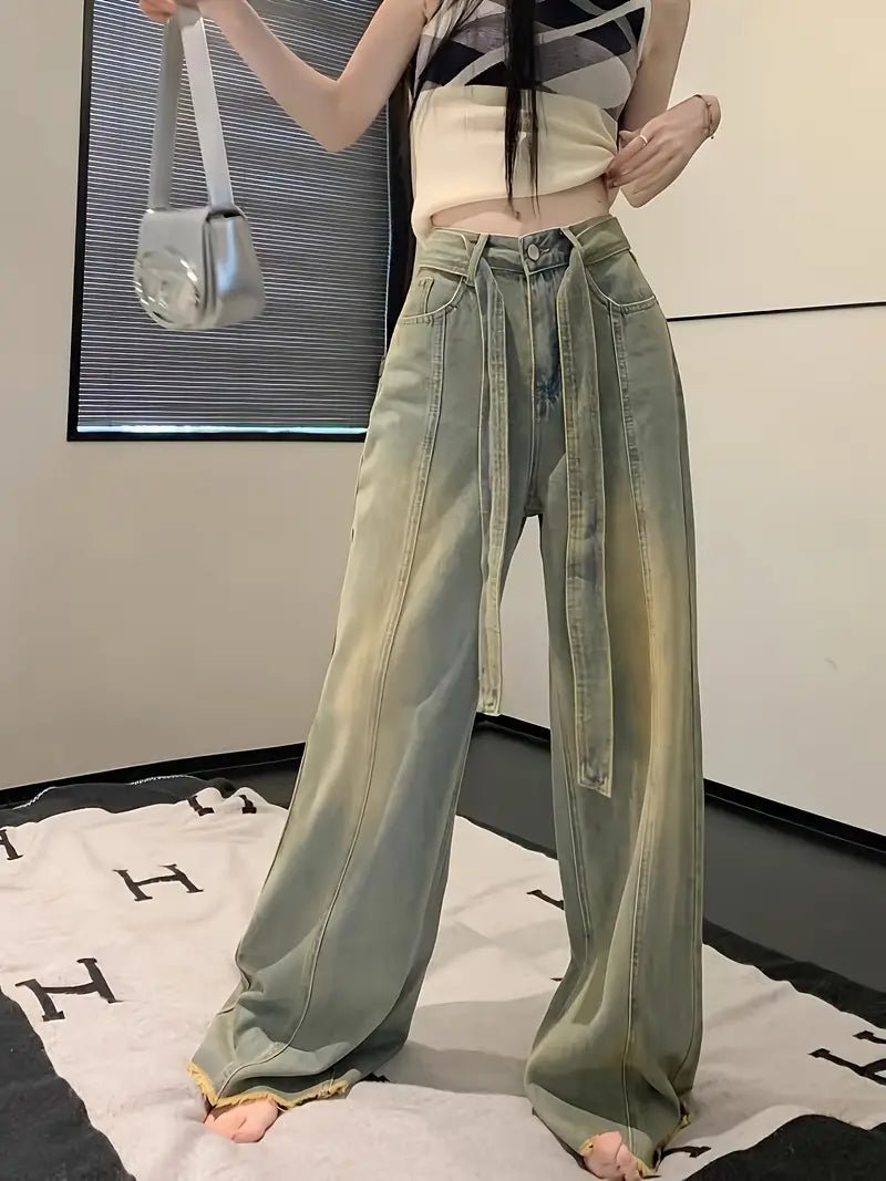 Jeans Rectos Vintage Lavados para Mujer – Denim Clásico y Atemporal - BAKONE