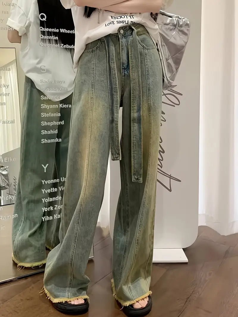 Jeans Rectos Vintage Lavados para Mujer – Denim Clásico y Atemporal - BAKONE