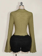 Top Asimétrico con Ribete de Lechuga — Estilo Y2K Moderno y Femenino - BAKONE